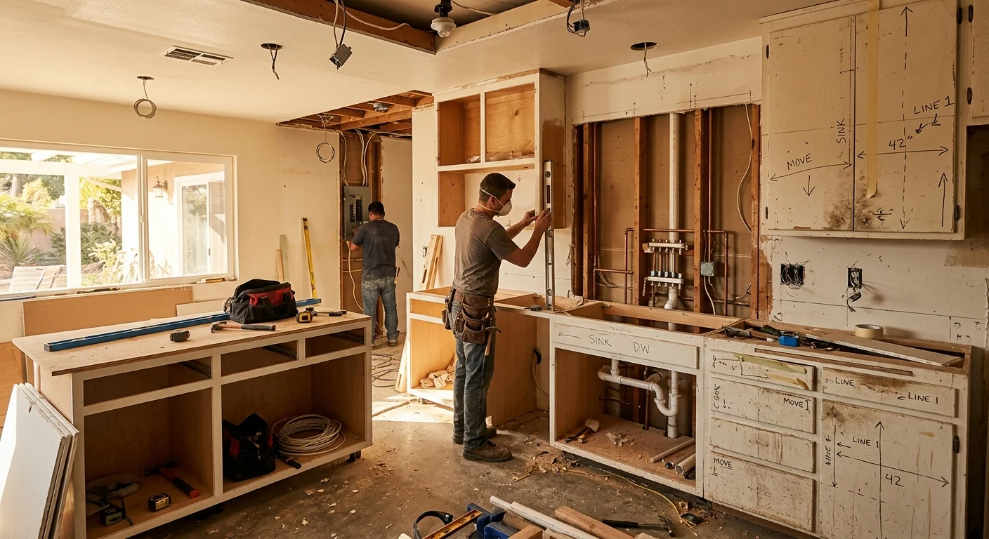 Vista ranch kitchen with an opened wall and exposed rough-ins